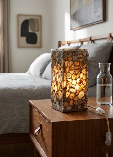 Lampe agate naturelle - lampe,