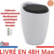 IDIMEX Tabouret Daniel Pouf Rond Coffre de Rangement Panier à Linge siège avec A