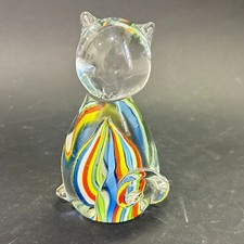Petit chat en verre multicolore dans le goût de Murano