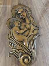 Sculpture religieuse Murale en bois 46 × 23 cm