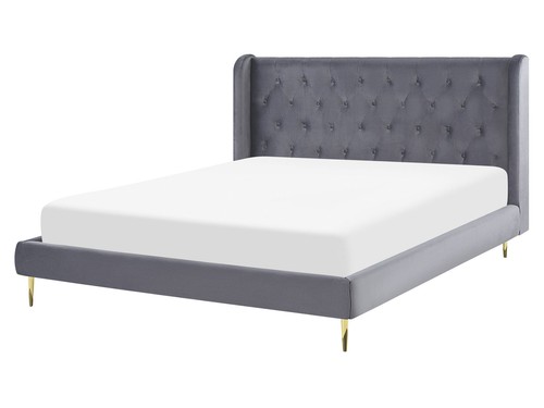 Lit double rangement velours - lit,