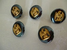 5 boutons anciens aigle dore