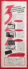 Publicité Papier - Transistors, Electrophones CELARD de 1959