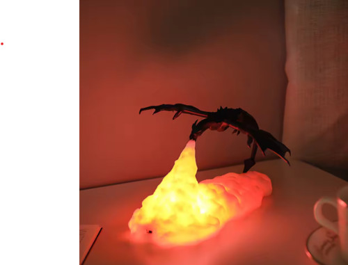 Lampe dragon feu - 3d, led