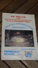 RALLYE AUTOMOBILE BOUCLES SPA MONOPOLE 1983 PROGRAMME KANKKUNEN DELECOURT DUEZ