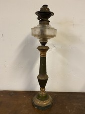Lampe à Pétrole Oil Lamp Tôle Cristal Ancien Empire Restauration XIXeme