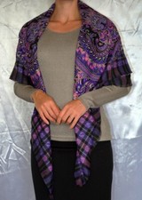 châle violet et noir - très