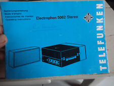 mode d'emploi  original électrophone Telefunken 5062 stereo