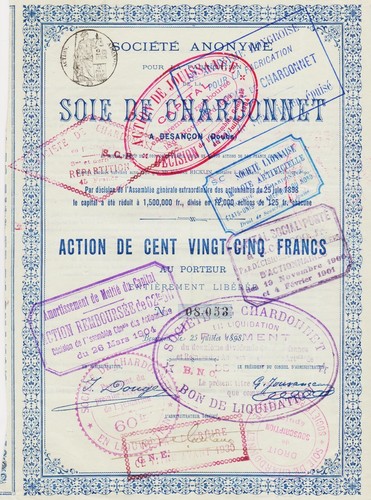 Soie chardonnet action de - de,