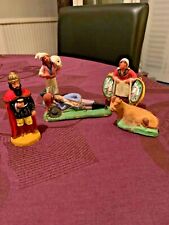 LOT DE 5 SANTONS DE CRÈCHE EN ARGILE ANCIENS