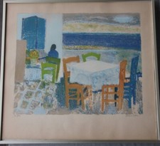 Guy BARDONE - Lithographie signée numérotée lithograph Mykonos Grèce