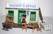 PLAYMOBIL 3423 DE 1983 MAISON WESTERN BUREAU SHERIF OFFICE TRES BON ETAT COMPLET