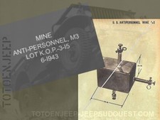 POCHOIR STENCIL MARQUAGE MINE M3 A2 . jeep willys dodge us  ww2