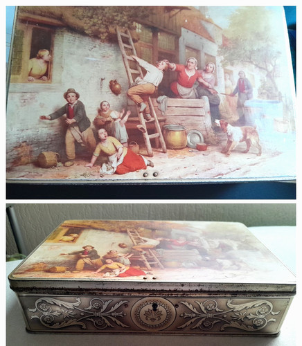 Ancienne boite biscuits en - boite,
