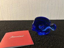 Poisson combattant bleu cobalt en cristal de Baccarat