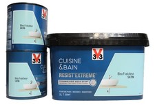 Lot Peinture V33 Cuisine et Bain "Bleu Fraîcheur" 2L + 2 X 0,5L