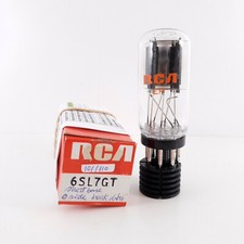 1 x tube RCA 6 SL7GT. PROD des années 1970. PLAQUES NOIRES. BASE DE PIÈCE. 10...