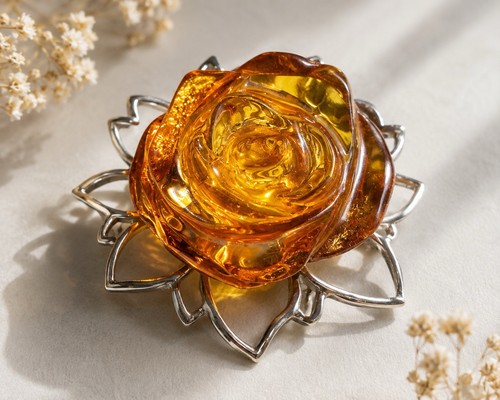 Pendentif vintage ambre - pendentif, &