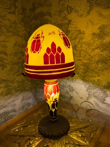 Lampe pate verre signee - verre,