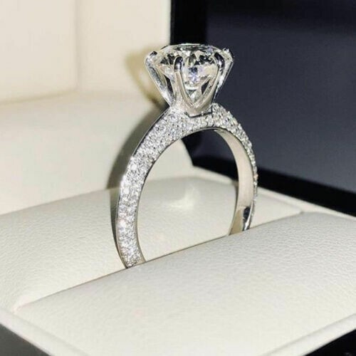Bague fiançailles blanche - bague, de