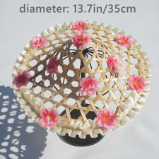 1X Enfant Fleur Creux Casquette Large Bord Bambou Onduleux Chapeau Paille Ruche