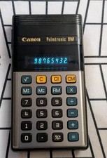 Calculatrice calculator VINTAGE RARE Canon Palmtronic 8M Green Led 
