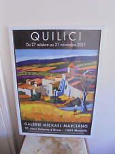 QUILICI grand cadre bois blanc 50 x 70 cm affiche tableau J.C.Q Marseille 2011