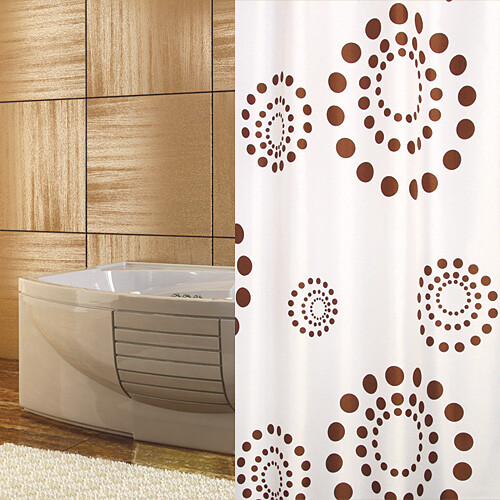 Rideau douche blanc - blanc, brun