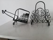 Porte Courrier et Porte Bouteille Vintage Fer Forgé