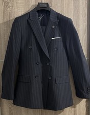 Costume Homme Double-Breasted (Croisé) – Laine – 46 – Bleu Marine Rayures