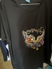 T-shirt a Manches Courtes en Coton L - Noir/Blanc