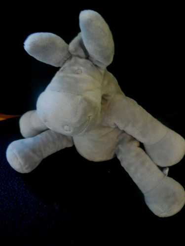 Doudou peluche âne gris - peluche,