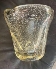 VASE DAUM bullé jaune vers 1930 5 kilos