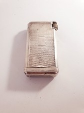 Ancien Briquet Flaminaire Crillon Quercia En Argent Massif En L'état 