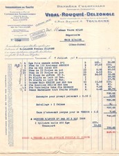 1939 DENREES COLONIALES VIDAL ROUQUIE DELZONGLE A TOULOUSE - MME MILOU A TRI
