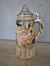 Wind Up Musical Beer Stein Tankard Pewter Lid Beer Mug Toyo  Vintage Rare #369