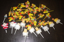 Lot de 40 anciennes décorations pour gâteaux - Pâques - Bûche de Noël