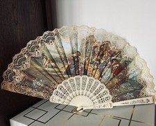 Eventail vintage toile - eventail,