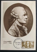 Carte Premier Jour 1959 Timbre Jean d'Alembert N° 1209 Oblitéré Paris 