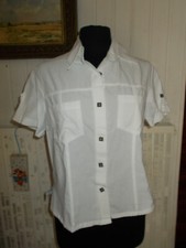 Chemisier coton blanc manches courtes BLANC DU NIL T.3 42/44