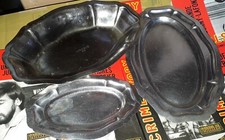 LOT DE 3 PLATS INOX DIFFERENTS D'OCCASION VINTAGE