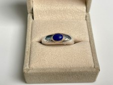 Bague Jonc Argent Pierre Bleue