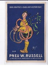 PUBLICITE : le pneu RUSSEL (cornemuse) (illustrée pa MICH) - état (pliée)
