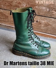 Dr MARTENS taille 38 UK5 cuir vert foncé MIE vintage montantes 14 trous