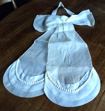 Ceinture ancienne de communiante/Gros noeud en organdi blanc années 40/50/1950