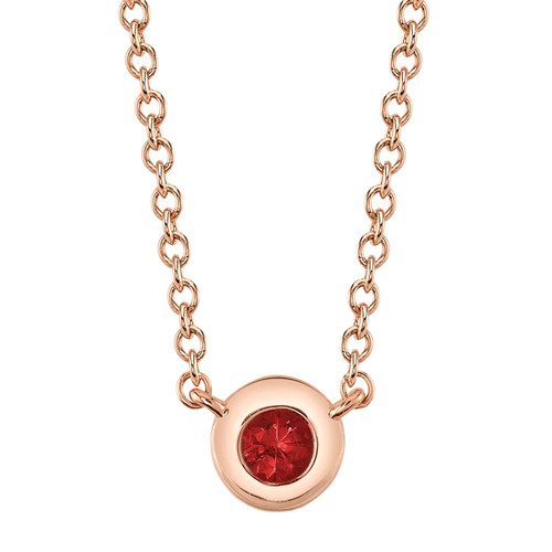 14k rose rubis collier - 14k,
