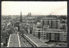 CPSM Caen (Calvados) - panoramique de la rue Saint Pierre cliché rare