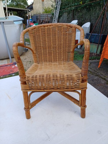 Fauteuil enfant bambou rotin - enfant,