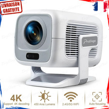 Vidéoprojecteur Portable Full HD 4K 1080P Auto Focus 450ANSI WiFi6 BT5.4 Android