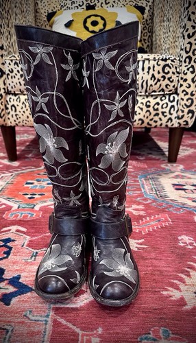 Old gringo boots tall - old, flora